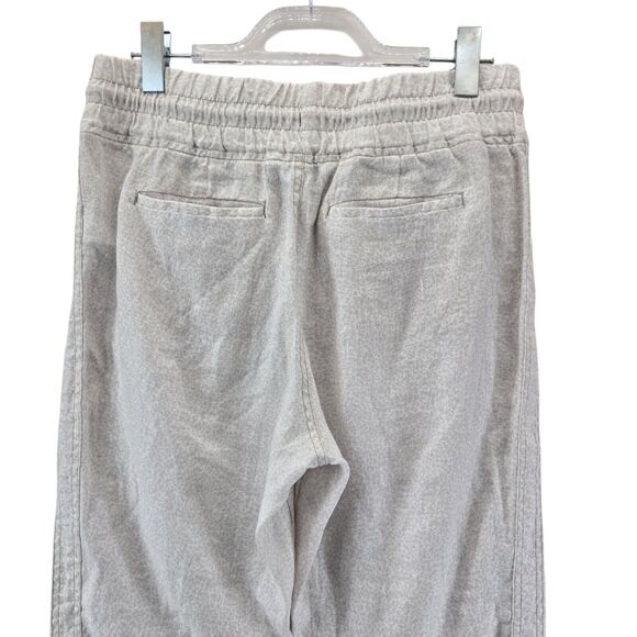 Athleta Linen Jogger Pants Womens 8 Neutrals Animal Print Resort Wear Cruise - Picture 5 of 12